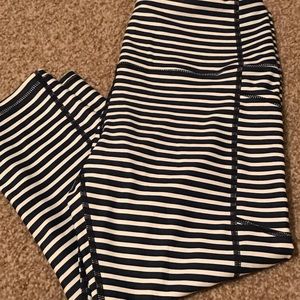 Senita Blue and white stripped leggings